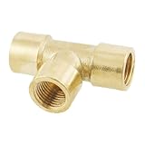 TOOGOO ( R ) 1 / 4 "メスねじ3 Way T Shaped Equal Teeカップリング真鍮パイプ継手アダプタ