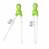 yarssir Cute Green Caterpillarトレーニングプラスチック箸withシリコン/トレーニングコネクター(右側)