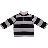 カーターズ（Carter's)グレーフリースプルオーバー 男の子濃淡グレーボーダー柄フリース防寒アウター 18months 18ヵ月用 78-83cm 出産祝いギフトプレゼント,秋冬お出かけアウター 
