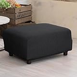 スーパーフィット2WAYストレッチオットマンカバー＊マリオン 1枚（ブラック）