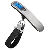 電子荷物秤　Aufool　旅行はかり 携帯式　吊り下げ式 LCD液晶ディスプレイ 小型　軽量 最大50kg　旅行 家庭用