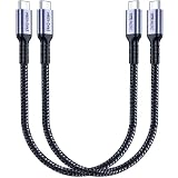 30 cm USB 4ケーブル2本、SUMPK 240 W USB CからUSB Cケーブル、40 Gbps高速データ転送とThunderbolt 4と互換性のあるシングル8 Kまたはデュアル4 K表示ビデオ出力