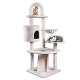 JL Comfurni キャットタワー 据え置き猫ハウス cat tower 登り降りしやすい 爪とぎ 猫タワー 麻紐 コンパクト 匂いなし 段差あり 多頭飼い おしゃれ 可愛い デザイン ねこ 運動不足解消（CT-E05ZBBW）