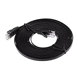 Lovoski RJ45 CAT5 CAT5E CAT6 　イーサネットネットワーク　LANケーブル（ブラック）　7サイズ選べる - 5メートル