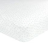Just Born Cotton Fitted Crib Sheet, Teal Gramercy Dot by Just Born