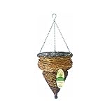 High Quality R292 Rustic Rattan Hanging Urn Basket, 12 Diameter