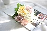 リアルタッチ人工ローズFlowers Bouquetsフェイク花ホームデコレーションウェディングパーティーブライダルブーケ誕生日ガーデンフラワー聖バレンタインの日ギフト花柄装飾 YSBER-01-01