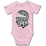 赤ちゃん&ベビー服 Always Keep It Open 芸術 英字 おもしろ 半袖ロンパース 夏 女の子 男の子 24 Months ピンク