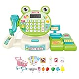 Yorajuy レジ用おもちゃ,子供用おもちゃレジスター - ビスタプリント電卓レジのおもちゃ | 幼児レジ、食料品店プレイセット、未就学児向け教育玩具