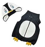 (コ-ランド) Co-land ベビー ベスト なりきり ペンギン ノースリーブ アウター キャラクター 赤ちゃん 子供ベスト フード付き トップス ブラック サイズ3T