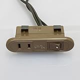 ノア 家具用コンセント（什器用） スイッチ付コンセント 茶 VFFコード2m ワンタッチ式 スイッチ連動メスプラグ付 1500Wまで NSC-5706茶