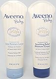 Aveeno Baby Combo Pack: 8 oz Daily Moisture Lotion & 8 oz Soothing Relief Moisture Cream by Aveeno B