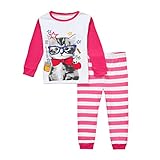 Gold treasure綿100%子供パジャマ長袖 キッズ 漫画の黒猫寝間着2-7歳 (130cm(7歳))