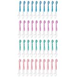 Azwamkue 使い捨てミニ旅行用歯ブラシ 40 本パック - 5 In 1 機能、旅行日持ち、個別包装