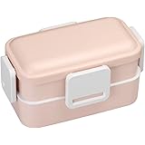 スケーター(Skater) 抗菌 ふんわり盛れる ドーム型フタ 2段 弁当箱 600ml くすみピンク 日本製 PFLW4AG-A