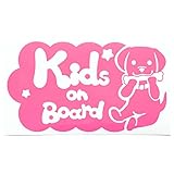 ピンク（桃色） 犬 ラブラドール 骨 Kids on board キッズオンボード ステッカー 窓ガラス用シールタイプ 車 戌 干支 動物