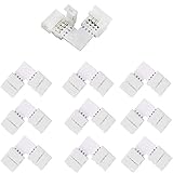 LZHU 10個 10mm幅4ピンRGB LEDテープライトLタイプコネクタ用于SMD 5050 RGB ledライトバー (RGB 4ピンコネクタ)