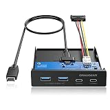GRAUGEAR 3.5''インチベイ対応 PCマルチフロントパネルに搭載、4ポートハブ 2 USB-C 10Gbpsと2 USB 3.2 Gen2ポート、USB3.2 Gen 2コンピューター用、3.5インチコンピューターシャーシのフロントブラケットに適合 [G-MP02]