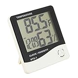 Tera デジタル 液晶 温度計 湿度計 時計 カレンダー 大画面