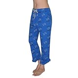 NFL Detroit Lions レディーズ Womens パジャマのズボンを収穫 Cropped Pajama Pants - ブルー & ブラック Blue & Black (サイズ Size:
