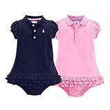 ポロ ラルフローレン POLO RALPH LAUREN ワンピース 半袖 襟付き ベビー 子供 女の子 ドレス 24M,ネイビー [並行輸入品]