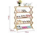 JCRNJSB® フラワーラック、バンブーシューズラック収納棚シェルフ3層折りたたみ式靴ラック70×28×52cm 折りたたみ式、フラワースタンド ( サイズ さいず : 70*28*96cm )