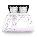 Kess InHouse 88 by 104' Monika Strigel Frozen Woven Duvet Cover, King, White [並行輸入品]