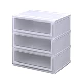 《2個セット》 収納チェスト クリアチェストC520-3 3段 幅52×奥行45×高さ56.8cm (C) クリア