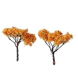Healifty 10pcsシミュレーションツリーマイクロランドスケープシミュレーション多肉植物アクセサリー庭装飾（ゴールド）