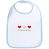 CafePress Miracle Baby Face Hearts Bib - Standard Sky Blue [Apparel] Gif... by CafePress