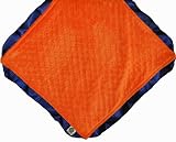 Cozy Wozy Signature Minky Lovie Sized Baby Blanket with Satin Trim Lovie, Navy Blue/Bright Orange, 1