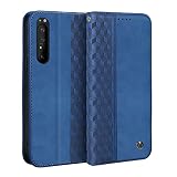Gedurya Xperia 10 IV ケース 手帳型 SO-52C ケース ひし形柄 エクスペリア10 iv ケース 手帳型 マグネット式 スタンド機能 SOG07 携帯カバー カード収納 財布型 ソニー Xperia 10 IV スマホケース 軽量 薄型 SO52C ケースカバー 全面保護 耐衝撃 6.0インチ対応 - ブラック