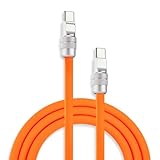 Chubbycable Chubby 2.0 USB C 240W 高速充電ケーブル シリコン ソフト 丈夫 USB C ケーブル 極厚 充電コード iPhone 17-15 シリーズ iPad対応 オレンジ Type-C to Type-C 4.9フィート