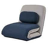 LOWYA（ロウヤ） 座椅子 ソファ フロアソファ ソファベッド 折り畳み リクライニング 座いす 一人掛け 幅70㎝ 42段階ギア ネイビー/グレー