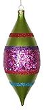 Vickerman 4ct Lime Green and Cerise Pink Shatterproof Christmas Glitter Finial Drop Ornaments 7【クリスマ