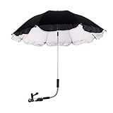 Domybest　ベビーカー傘　乳母車用　傘　折り畳める　紫外線防止　雨　お出かけ　４色選べる (ブラック)