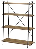 【サンニード】シェルフ 木製 WSF-1180 4段 棚 スチール 黒 ブラック おしゃれ E-S1