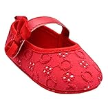 ベビーボーイズガールズちょう結びの布花の柔らかいソールベビーベッドシューズまず靴0-18ヶ月 (0-6ヶ月, レッド)