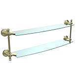 Allied Brass RW-34/18-PEW 18' Double Glass Shelf Brushed Bronze [並行輸入品]