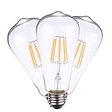 Docooler 3PC 8W ST64 LED Filament Bulb Light AC220-240V E27 Base Vintage Retro Holiday Festival Deco