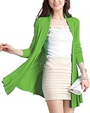 ［ニーマンバイ］ トッパー 緑 ロング カーデガン かーでぃがん カーディガン レディース ストレッチ カワイイ オフィス カジュアル 事務服 ビジネス 出動 春夏 春 夏 秋 冬 秋冬 通年 オール