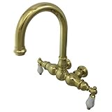 Kingston Brass CC3003T2 Vintage 3-3/8-Inch Center Wall Mount Leg Tub Filler, Polished Brass [並行輸入品]