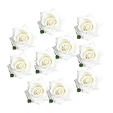 Perfk 7色選べ10個入り つぼみ ローズ バラ 花部分のみ 花びら 花ヘッド 結婚式 造花 ホーム装飾品 - クリーム