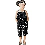Domybest子供服 女の子　ロンパース　ロンパース+ヘアバンド　2点セット　ジャンプスーツ カバーオール スリングロンパース　ボディスーツ　オーバーオール　韓国風　夏　ハート柄　袖無し　普段着　お