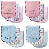 Luvable Friends I Love Mommy and Daddy Baby Burp Cloths, Blue Mommy, 3-Count by Luvable Friends [並行輸
