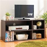 シンプルテレビ台/テレビボード 2段 ダークブラウン (組立式)