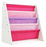 Tot Tutors Kids Book Rack Storage Bookshelf, White/Pink & Purple (Friends Collection)