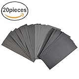 20 Pieces 320 To 3000 Dry Wet Waterproof Grit Sandpaper Sheets Assorted for Automotive Sanding Wood 