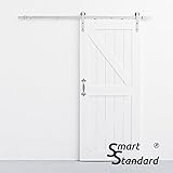 smartstandard 6.6 Ft Slidingバーンドアハードウェア(ニッケル) ( I形状ハンガー) ( 1 x6.6足レール)