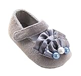 Ziweibaベビー赤ちゃん ファーストシューズ 柔らかい靴底 滑り止め キッズ 子供用歩行靴 出産お祝いプレゼント 女の子 フォーマル グレー (インソール11cm)